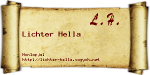 Lichter Hella névjegykártya
